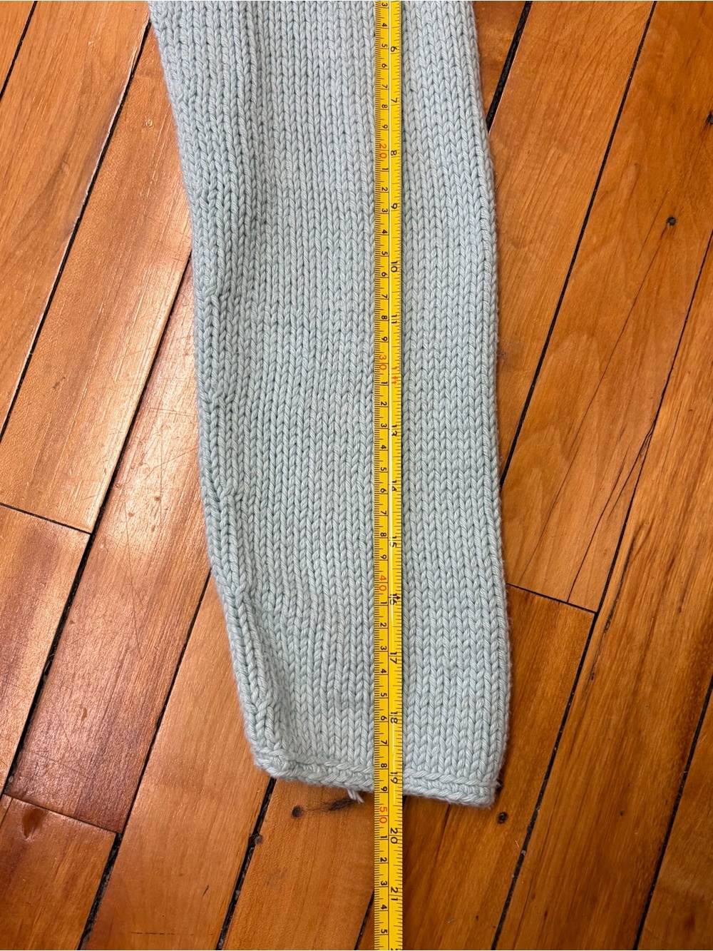 Pure Handknit Seafoam Cotton Chunky Cable Knit Sweater M/L Fisherman Core Boho - Picture 9 of 9